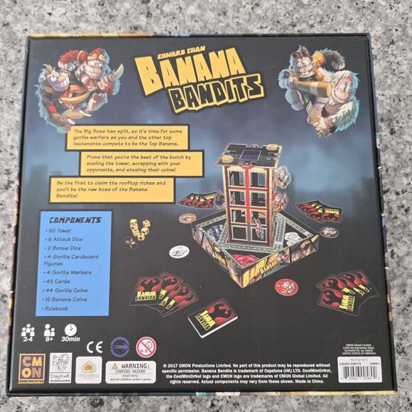 Banana Bandits Board Game By CMON Family Strategy 2016 Edward Chan Complete - Picture 2 of 14